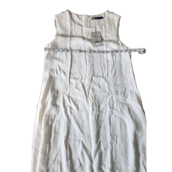 NWT Carolina Freese White Distressed Midi Dress Size 46 Italy Lagenlook Resort - Picture 8 of 11